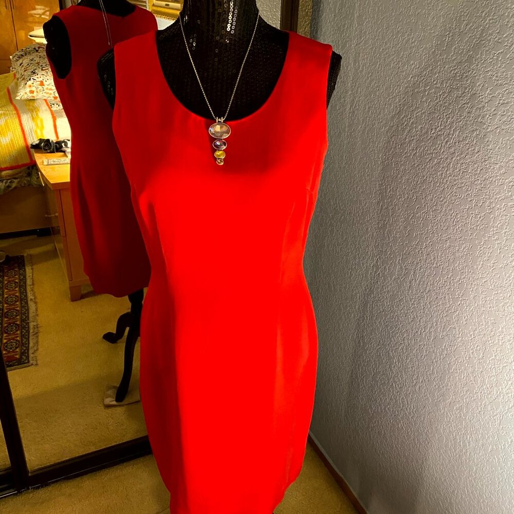 Liz Claiborne Collection Orange Silk sheath dress.  Size 10